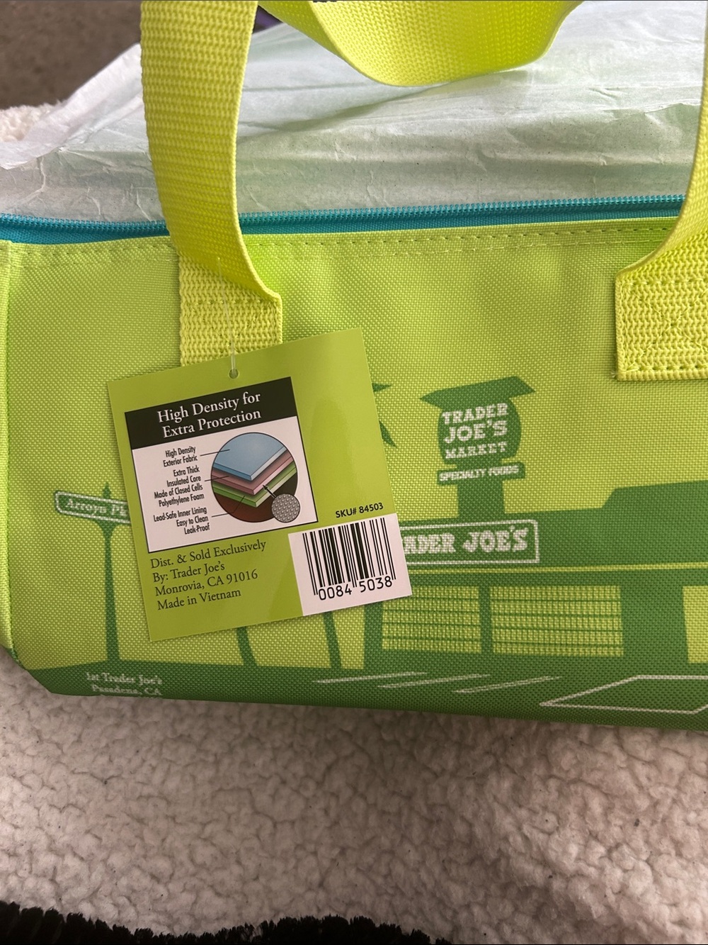 Trader Joe's Lime Green Insulated Tote